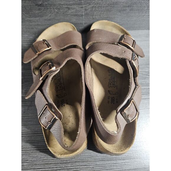 Birkenstock Milano Leather Men\'s Size 11 US 44 EU Dark Brown Sandal Soft Footbed
